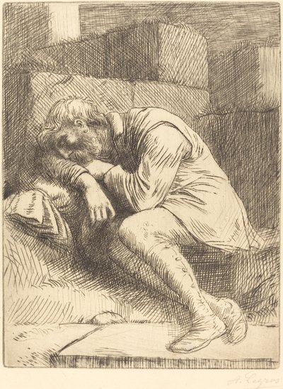 Sovende tigger af Alphonse Legros