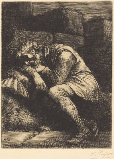 Sovende tigger af Alphonse Legros
