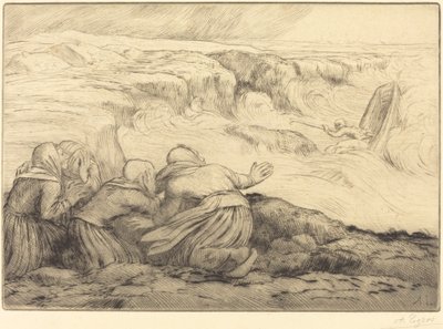 Lille båd i fare (Barque en peril) af Alphonse Legros