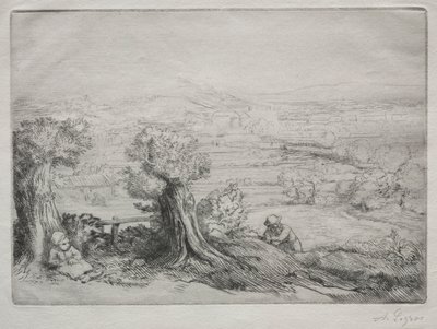 Minde om en dal i Bourgogne. af Alphonse Legros