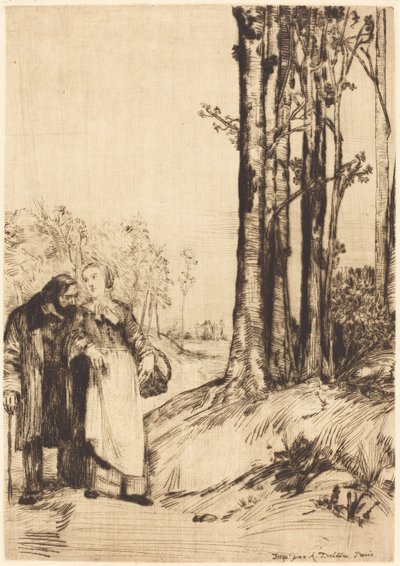 Spadseretur i Rekonvalescenten (La promenade du rekonvalescent) af Alphonse Legros