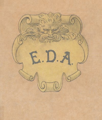 Undersøgelse for en bronzenavneplade til Edward D. Adams, ca. 1892. af Alphonse Legros