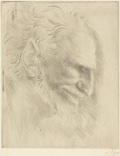 Studie til en mands hoved af Alphonse Legros