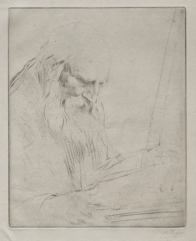Studie af en mand, der læser af Alphonse Legros