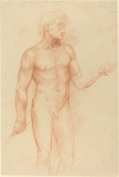 Studie af en mandsfigur, holdestang bag ryggen. af Alphonse Legros
