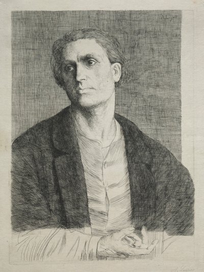 Studie af et mans hoved. af Alphonse Legros