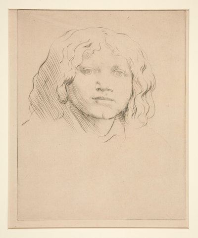 Hoved af et italiensk barn af Alphonse Legros