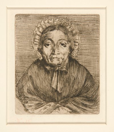 Hoved af en gammel kvinde af Alphonse Legros