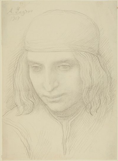 Hoved af en ung pige af Alphonse Legros