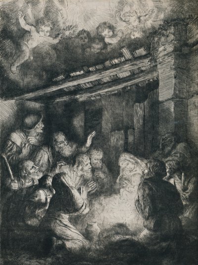 Hyrdernes tilbedelse, 1922. af Alphonse Legros