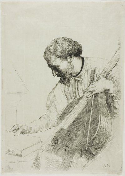 Kontrabasspilleren af Alphonse Legros