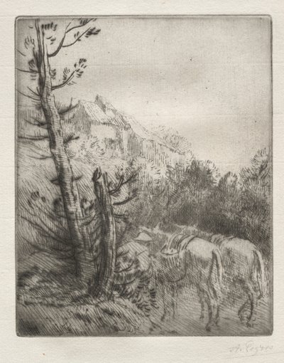 Gården på Bakken. af Alphonse Legros