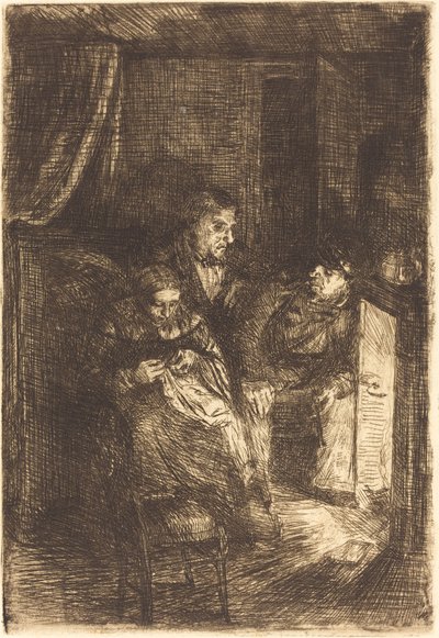 The Hearth (Le foyer) af Alphonse Legros