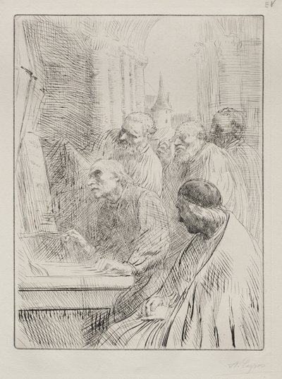 Munke i kirken af Alphonse Legros