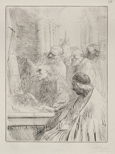 Munkene i Kirken. af Alphonse Legros