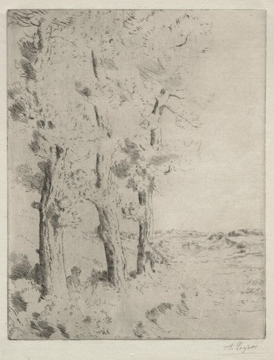 Læseren: Foredraget under træerne, ca. 1882. af Alphonse Legros