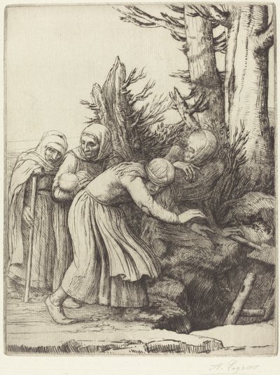 Dødens triumf: Døden forbereder en bolig for de hjemløse Le triomphe.... af Alphonse Legros