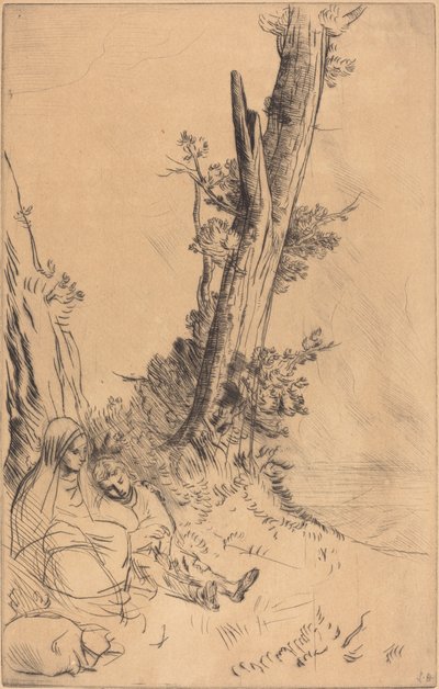 Rejsende hviler Rejsende hviler. af Alphonse Legros