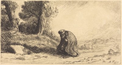 Vagabond på vej gennem en gyde af Alphonse Legros