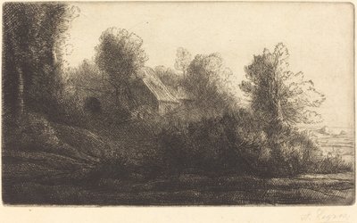 Udsigt over en gård, 2. tallerken af Alphonse Legros