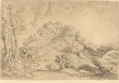 Udsigt over en gård La ferme de Beauchamp. af Alphonse Legros