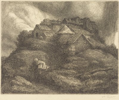 Landsbyen Saint-Pierre under en storm af Alphonse Legros