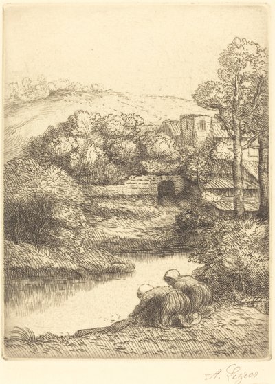 Vaskehus, kaldet "The Washerwomen" af Alphonse Legros