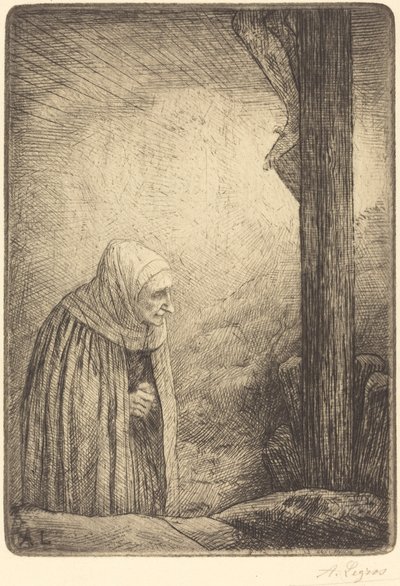 Kvinde ved korsets fod (Femme au calvaire) af Alphonse Legros