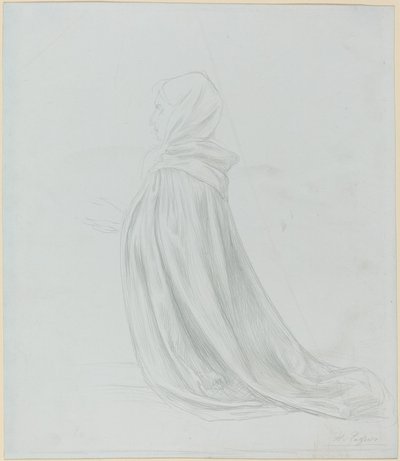 Kvinde i en kappe. af Alphonse Legros