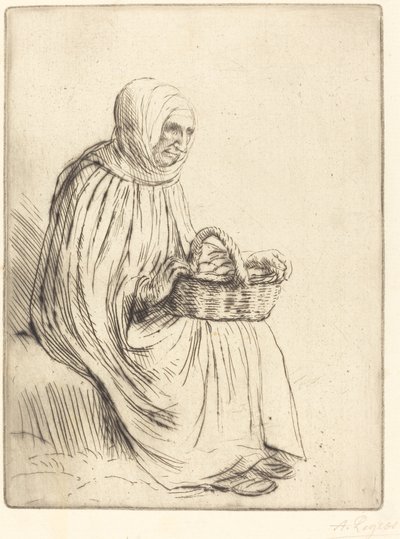 Kvinde på markedspladsen af Alphonse Legros