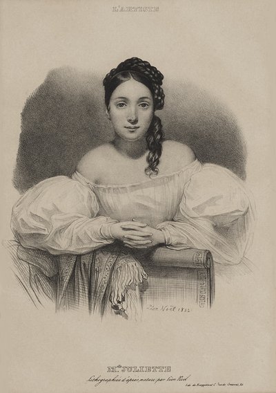 Portræt af Mademoiselle Juliette Drouet. af Alphonse Leon Noel