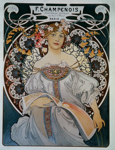 Reklame for trykkeriet F. Champenois - af Mucha af Alphonse Mucha