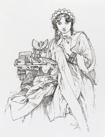Reklameplakat for Ian Amos Komensky Lodge af Alphonse Mucha