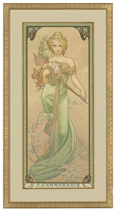Fire årstider: Forår, 1900 af Alphonse Mucha