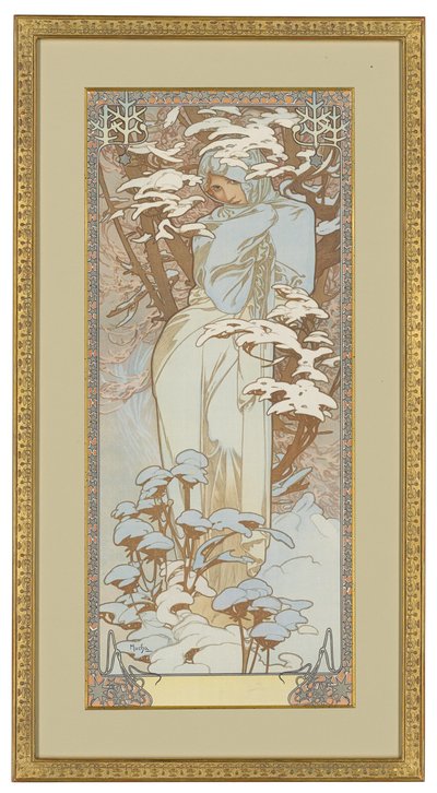 Fire årstider: Vinter, 1900 af Alphonse Mucha