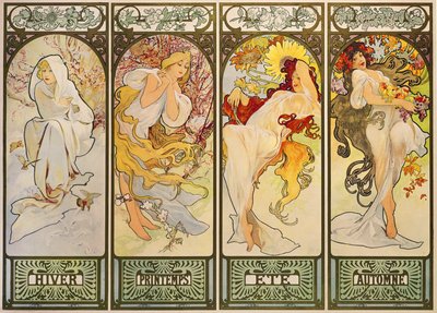 Årstiderne af Alphonse Marie Mucha