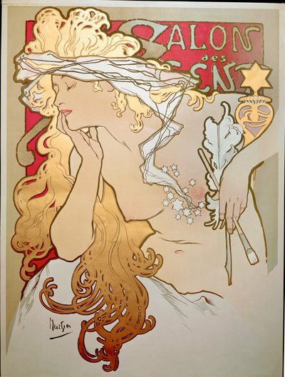 Plakat for natklubben Salon des Cents af Alphonse Marie Mucha