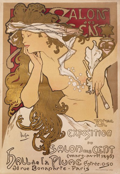 De Hundredes Salon, 1896 af Alphonse Mucha