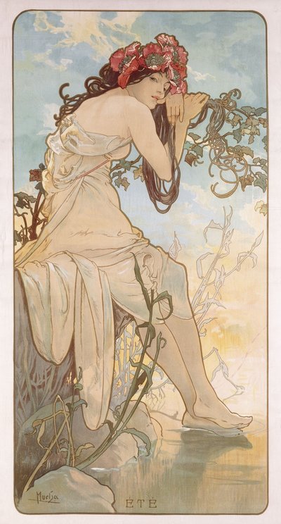 Sommer; Ete, ca. 1896 af Alphonse Mucha