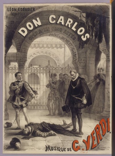 Plakat for operaen Don Carlos af Giuseppe Verdi, 1867. af Alphonse Marie Neuville de