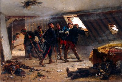 Scene fra den fransk-preussiske krig, 1875. af Alphonse Marie Neuville de