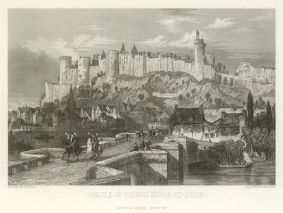 Chinon Slot, Indre-et-Loire af Alphonse Marie de Neuville