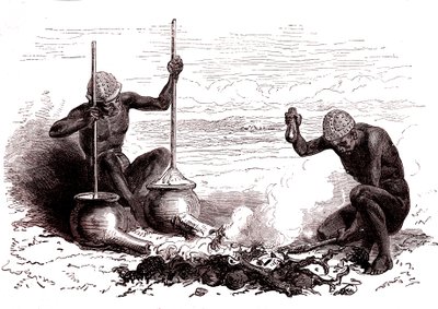 Indfødte smede fra Latuka-stammen. Sydsudan af Alphonse Marie de Neuville