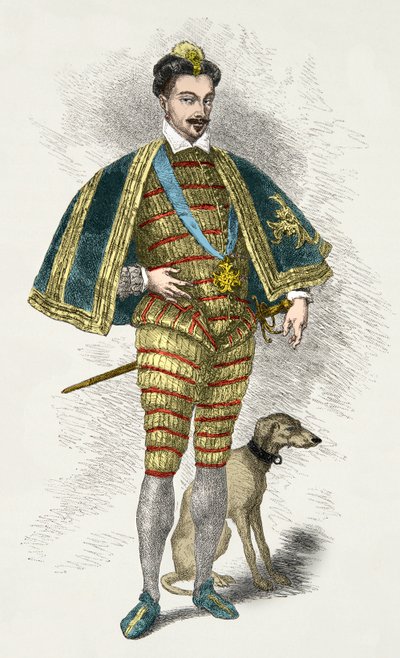 Portræt af Henri 3 (gravering) af Alphonse Marie de Neuville