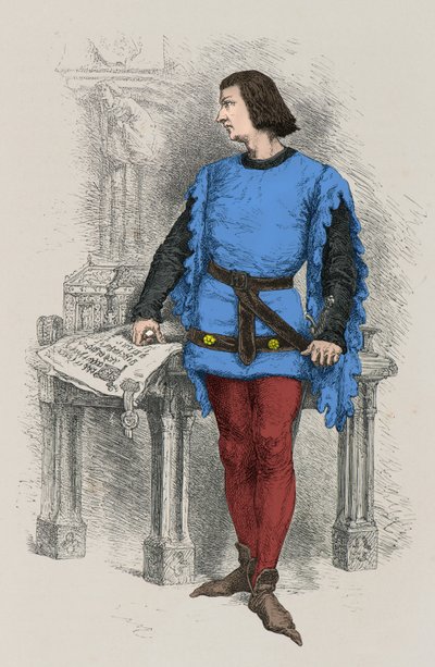 Portræt af kong Karl 5. den Vise (gravering) af Alphonse Marie de Neuville