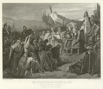 The Submission of Witikind, AD 785 af Alphonse Marie de Neuville
