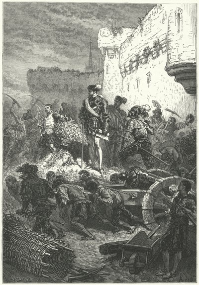 Francis, hertug af Guise, der fører tilsyn med opførelsen af forsvaret af Metz, 1552 af Alphonse Marie de after Neuville