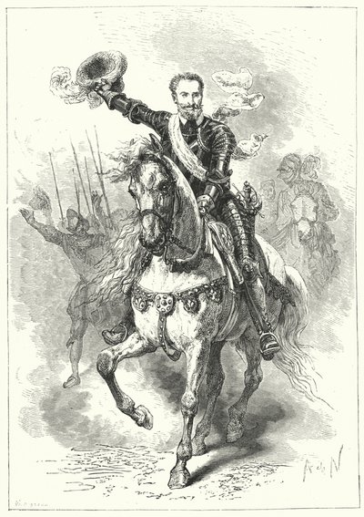Henrik IV af Frankrig i slaget ved Ivry, 1590 af Alphonse Marie de after Neuville