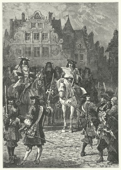 Proklamation af ophævelsen af Ediktet af Nantes af Ludvig XIV, 1685 af Alphonse Marie de after Neuville