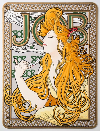 Reklameplakat for silkepapir Job, 1897. af Alphonse Mucha